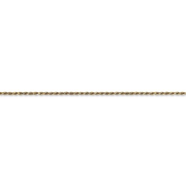 1.15mm, 14k Yellow Gold, Diamond Cut Rope Chain Anklet or Bracelet For Sale