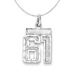 Sterling Silver, Varsity Collection, Small D C Number 61 Necklace For Sale