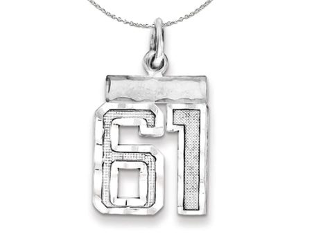 Sterling Silver, Varsity Collection, Small D C Number 61 Necklace For Sale