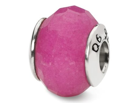 Fuchsia Quartz Stone & Sterling Silver Bead Charm, 13mm Online