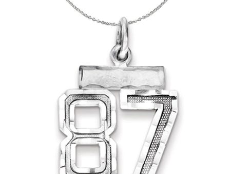 Sterling Silver, Varsity Collection, Small D C Number 87 Necklace Sale