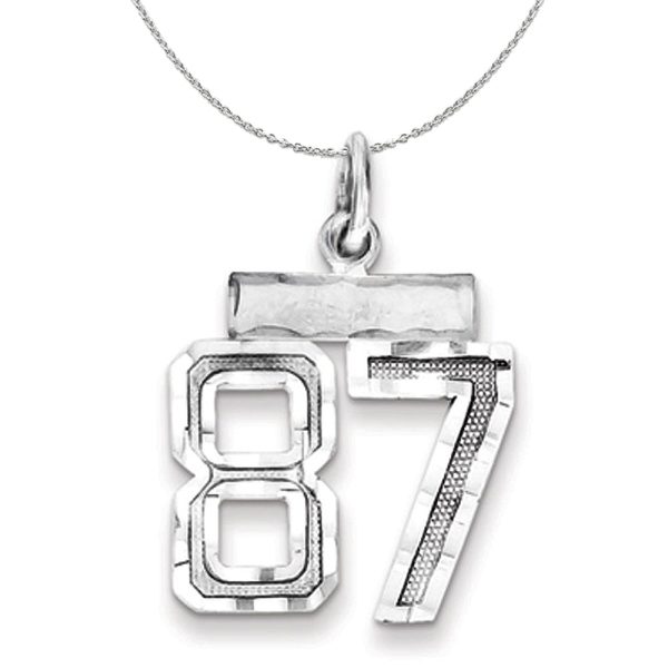 Sterling Silver, Varsity Collection, Small D C Number 87 Necklace Sale