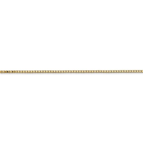 1.1mm, 14k Yellow Gold, Solid Box Chain Bracelet Cheap