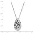 Antiqued Sterling Silver Teardrop Ash Holder Necklace, 18 Inch Online Sale