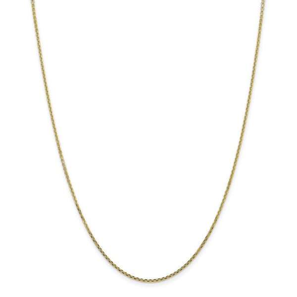 1.3mm, 10k Yellow Gold, Diamond Cut Cable Chain Necklace For Cheap