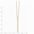 14k Yellow Gold Polished 3mm Vertical Bar Necklace, 16-18 Inch Online Sale