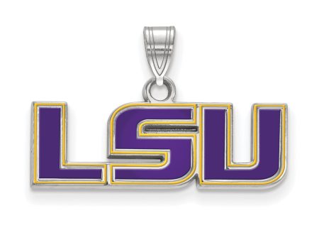 Sterling Silver Louisiana State Small Enamel Pendant For Cheap