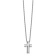 .01 Carat Diamond Cross Necklace in Rhodium Plated Silver, 18-20 Inch Hot on Sale