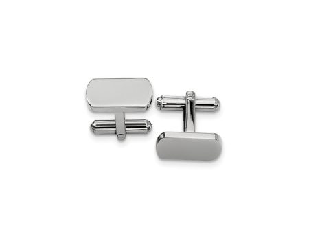 Men s Stainless Steel Polished Rectangular Cuff Links, 8 x 18mm Cheap