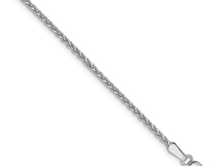 1.4mm, 14k White Gold Diamond Cut Solid Spiga Chain Bracelet Fashion