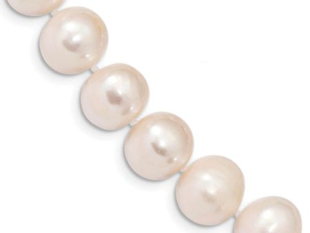 11-12mm, White FW Cultured Pearl & Sterling Silver Clasp Necklace Cheap