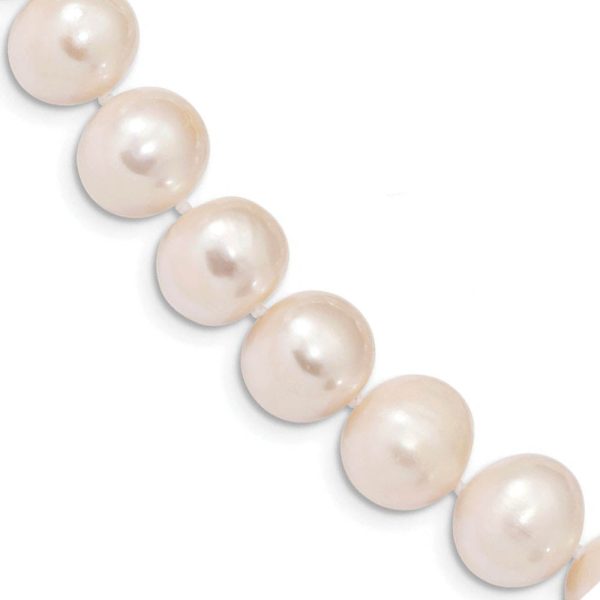 11-12mm, White FW Cultured Pearl & Sterling Silver Clasp Necklace Cheap