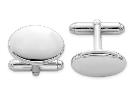 Men s Sterling Silver Polished Classic 18mm Oval Cuff Links Sale