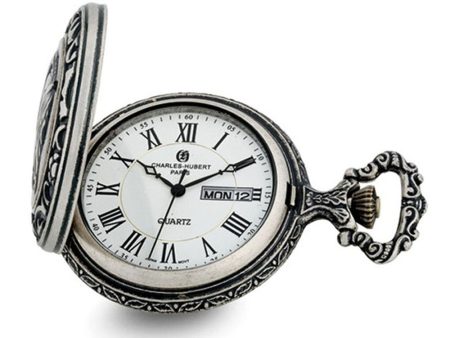 Charles Hubert Antique Chrome Finish Train Pocket Watch on Sale