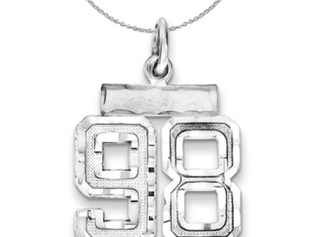 Sterling Silver, Varsity Collection, Small D C Number 98 Necklace Online now