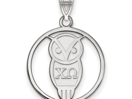 Sterling Silver Chi Omega Medium Circle Pendant For Discount