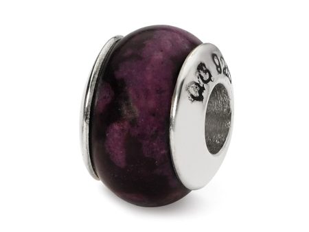 13mm Purple Magnesite Stone & Sterling Silver Bead Charm, 13mm Discount