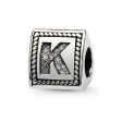 Triangle Block, Letter K Sterling Silver Bead Charm Online Sale