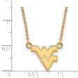 14k Gold Plated Silver West Virginia U Small Pendant Necklace Hot on Sale