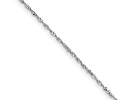 1mm 14k White Gold Diamond Cut Singapore Chain Necklace Online