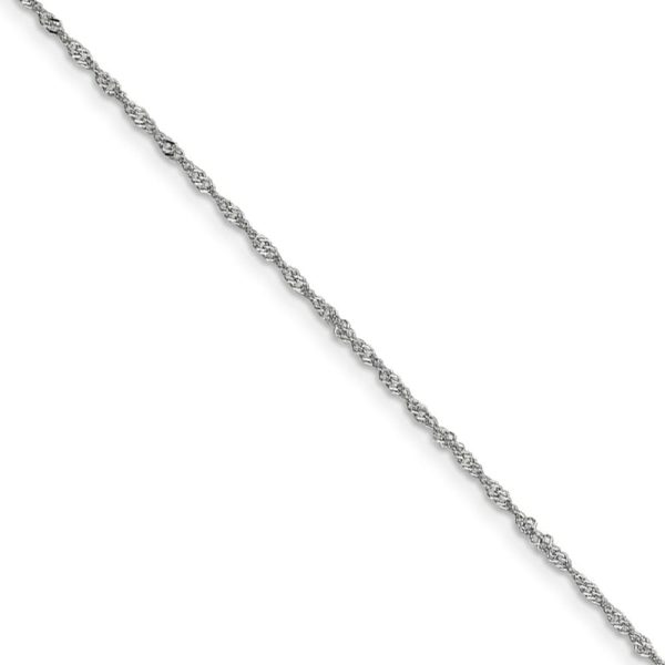 1mm 14k White Gold Diamond Cut Singapore Chain Necklace Online