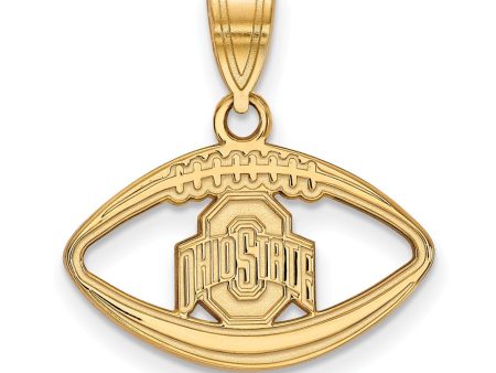 14k Gold Plated Silver Ohio State Football Pendant Online Hot Sale