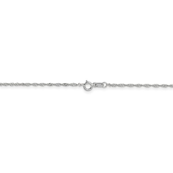 1mm 14k White Gold Diamond Cut Singapore Chain Necklace Online