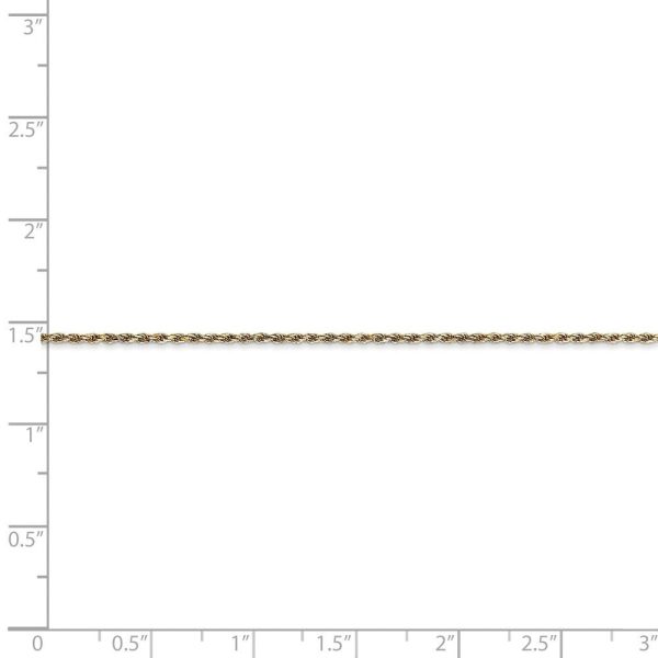 1.15mm, 14k Yellow Gold, Diamond Cut Rope Chain Anklet or Bracelet For Sale