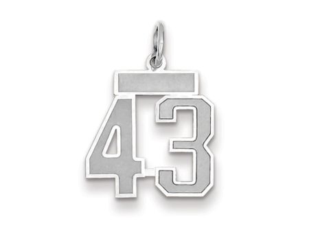 14k White Gold, Jersey Collection, Small Number 43 Pendant Cheap