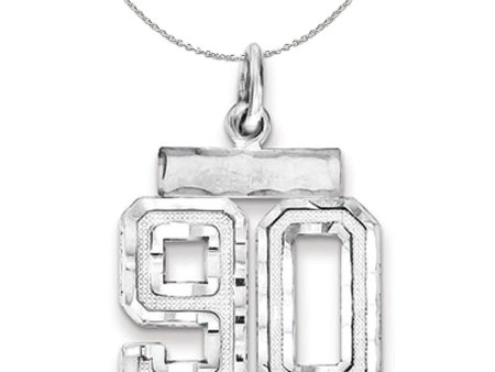 Sterling Silver, Varsity Collection, Small D C Number 90 Necklace For Discount