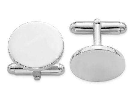 Men s Sterling Silver Classic 18mm Round Cuff Links Cheap