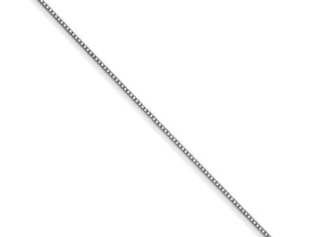 0.5mm, 10k White Gold, Box Chain Necklace Fashion