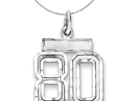 Sterling Silver, Varsity Collection, Small D C Number 80 Necklace Online Hot Sale