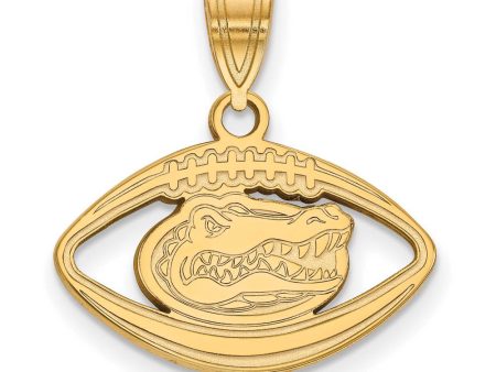 14k Gold Plated Silver U. of Florida Football Pendant Online Hot Sale