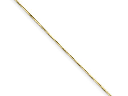 0.7mm 10k Yellow Gold Solid Box Chain Lobster Clasp Necklace Online now