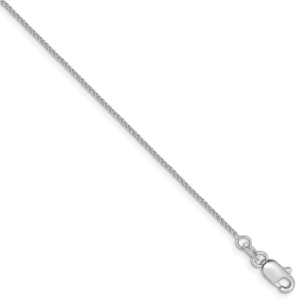 0.8mm 14k White Gold, Solid Spiga Chain Bracelet, 6 Inch Cheap