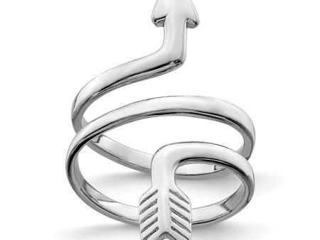 Rhodium Plated Sterling Silver Arrow Wrap Toe Ring Cheap