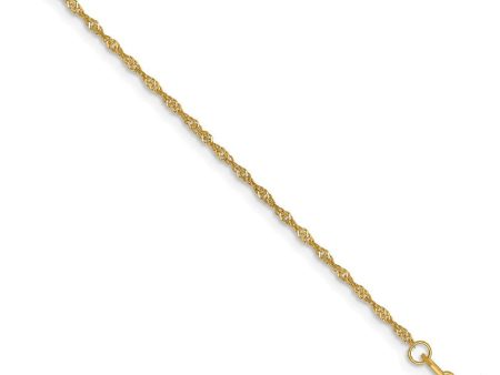 1.1mm, 14k Yellow Gold, Singapore Chain Bracelet, 7 Inch Online Sale