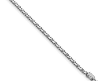 1.4mm 14k White Gold Solid Franco Chain Bracelet Hot on Sale