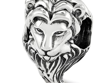 Antiqued Sterling Silver Lion s Head Bead Charm Online Sale