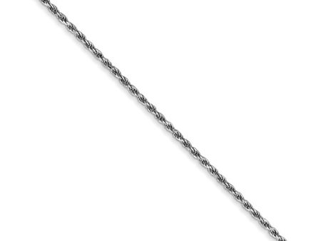 1.15mm, 14k White Gold, Diamond Cut Rope Chain Anklet or Bracelet Hot on Sale