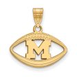 14k Gold Plated Silver U. of Michigan Football Pendant Hot on Sale