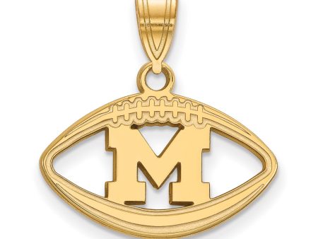 14k Gold Plated Silver U. of Michigan Football Pendant Hot on Sale