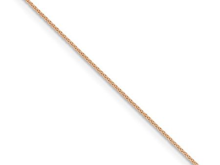 0.65mm 14k Rose Gold Diamond Cut Spiga Chain Necklace For Sale