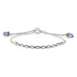 Sterling Silver & Purple Crystal Adjustable Starter Bracelet on Sale