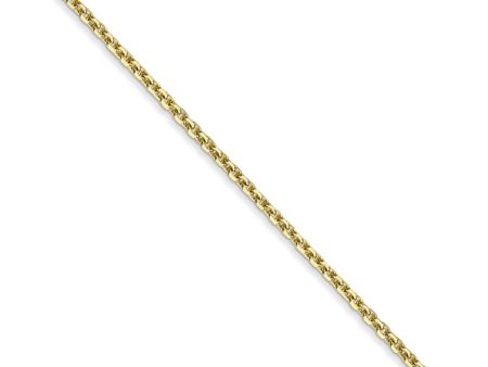 1.3mm, 10k Yellow Gold, Diamond Cut Cable Chain Necklace For Cheap