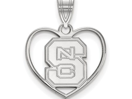 Sterling Silver North Carolina State Heart  NCS  Pendant For Cheap